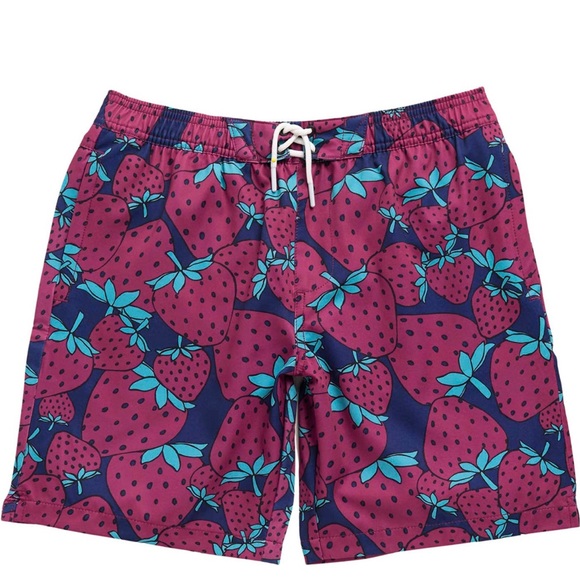 NWT Sovereign Code Big Boys Navy Strawberry Swimsuit- XL (Fits like a 14/16) - Picture 1 of 3